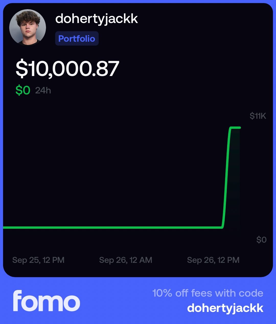 Fomo portfolio card