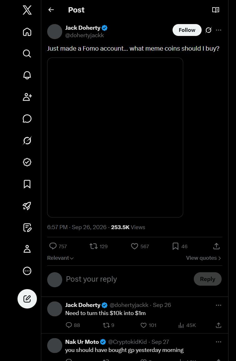 Jack Doherty's X post
